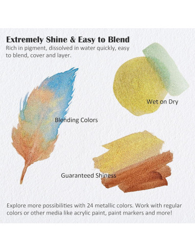 Set de Pintura Acuática Metálica Shuttle Art 24 Colores