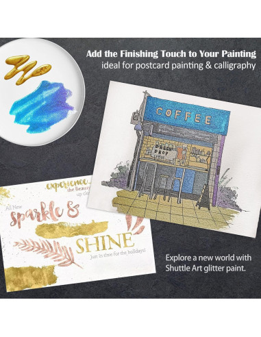 Set de Pintura Acuática Metálica Shuttle Art 24 Colores