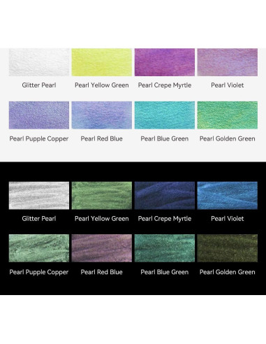 Set de Acuarelas Metálicas LIGHTWISH, 8 Colores Brillantes