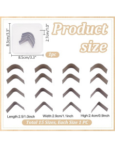 Conjunto de Troqueles de Esquinas PH PandaHall 15 Tamaños para Cuero 2