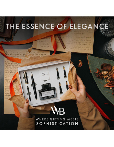 Set de Regalo Pluma Fuente Wordsworth & Black - Negro Dorado