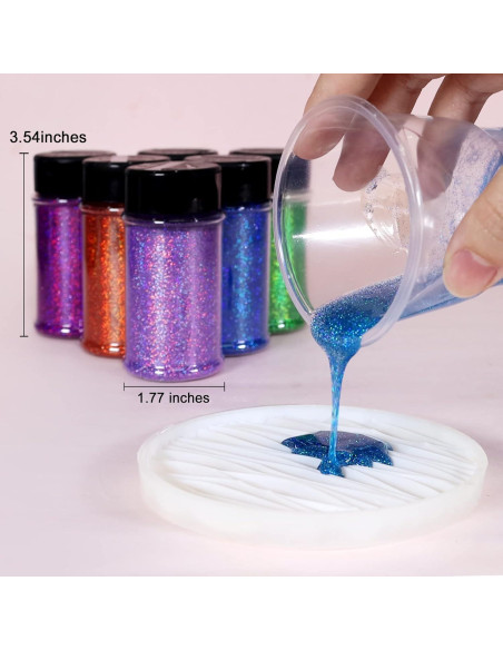 Polvo de Purpurina Holográfica Renfio 60g Púrpura Luz Láser