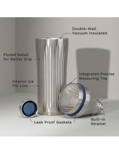Coctelera Híbrida Elevated Craft 28 oz Acero Inoxidable Aislada