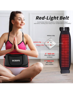 Cinturón de Terapia de Luz Roja Scesfu 660nm 850nm Alivio Muscular 2
