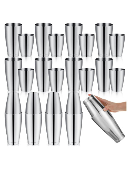 Juego de Coctelera Boston Zhehao 24 Pcs Acero Inoxidable 532ml 828ml