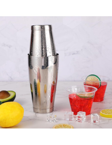 Juego de Coctelera Boston Zhehao 24 Pcs Acero Inoxidable 532ml 828ml