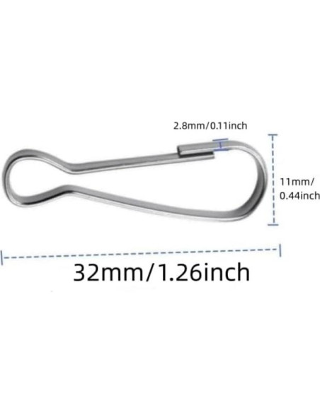 Ganchos de Resorte para Lanyard QLXHBOT 100pcs 32mm Acero Inoxidable