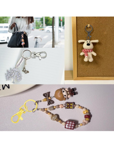 100 Ganchos de Llaveros con Anillos Giratorios Bronce DIY