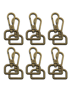 12 Ganchos Giratorios D Anillo Oubaka 48mm Bronce Antiguo