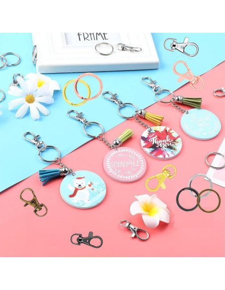 100 Ganchos de Llaveros con Anillos Giratorios Bronce DIY