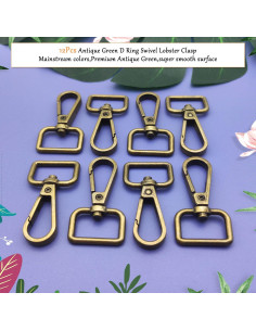 12 Ganchos Giratorios D Anillo Oubaka 48mm Bronce Antiguo 2