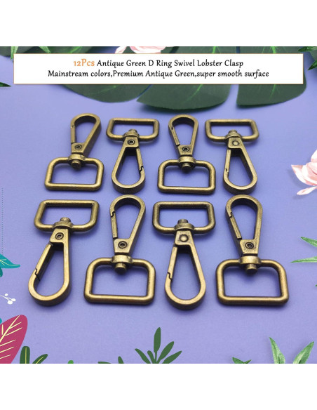 12 Ganchos Giratorios D Anillo Oubaka 48mm Bronce Antiguo