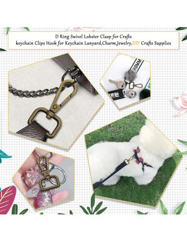 12 Ganchos Giratorios D Anillo Oubaka 48mm Bronce Antiguo