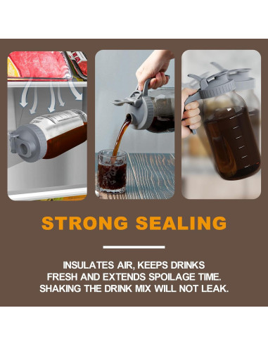 Jarra de Café Cold Brew JunVpic 1.89L Vidrio con Filtro