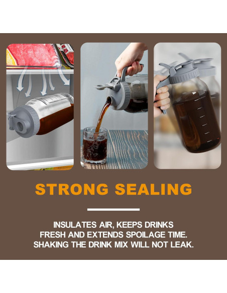 Jarra de Café Cold Brew JunVpic 1.89L Vidrio con Filtro