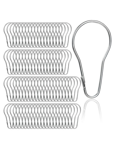 Ganchos para Cortina de Ducha Lyellfe 200 Piezas Metal Plata