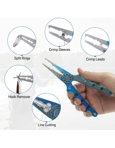 Pinzas de Pesca Piscifun de Aluminio Anticorrosión con Funda