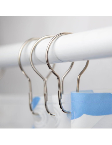 Ganchos para Cortina de Ducha Lyellfe 200 Piezas Metal Plata