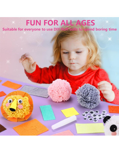 Kit de Manualidades Pom Pom LAOESE - 10 Animales DIY para Niños