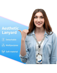 Porta Credencial Suogkeale Huella de Perro con Cordón Retráctil 2