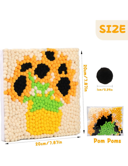 Kit de Pintura con Pom Poms Veroave Girasol 385 Piezas Kit de Pintura con Pom Poms Veroave Girasol 385 Piezas