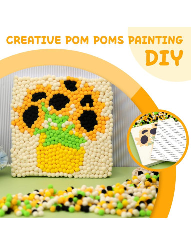 Kit de Pintura con Pom Poms Veroave Girasol 385 Piezas