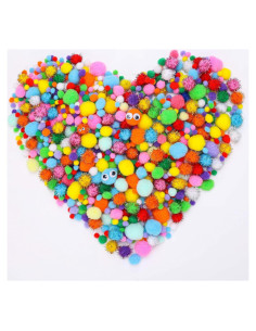 Caydo 1200PCS Bolas de Pom Pom para Manualidades - Colores Variados