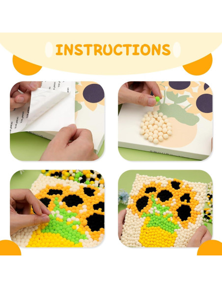 Kit de Pintura con Pom Poms Veroave Girasol 385 Piezas Kit de Pintura con Pom Poms Veroave Girasol 385 Piezas