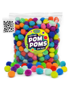 Carl & Kay 300 Pom Poms 2.54 cm y 50 Ojos Móviles para Manualidades