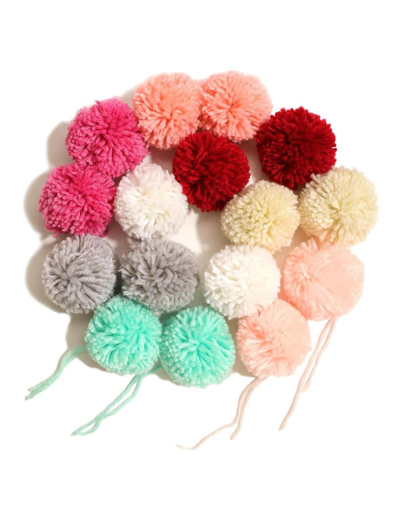 16 Pompones de Hilo Acrílico 8CM para Manualidades DIY