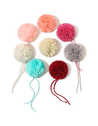 16 Pompones de Hilo Acrílico 8CM para Manualidades DIY