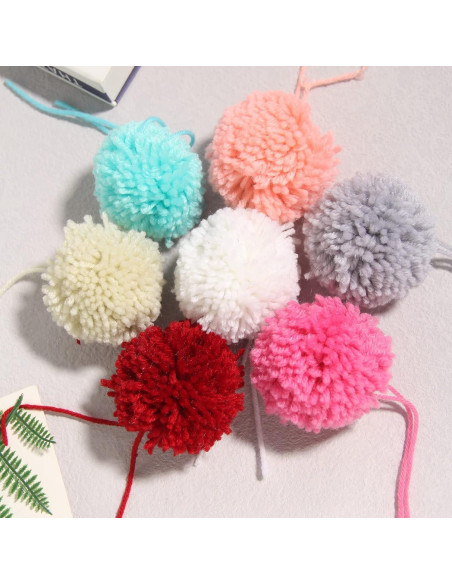 16 Pompones de Hilo Acrílico 8CM para Manualidades DIY