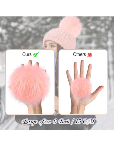 Pom Pom Grande SIQUK 12 Piezas Piel Sintética 15 cm Multicolor