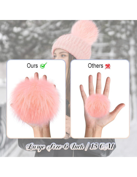 Pom Pom Grande SIQUK 12 Piezas Piel Sintética 15 cm Multicolor