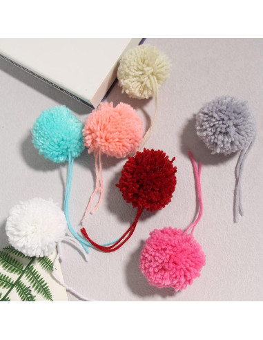 16 Pompones de Hilo Acrílico 8CM para Manualidades DIY