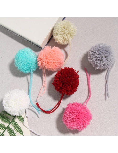 16 Pompones de Hilo Acrílico 8CM para Manualidades DIY