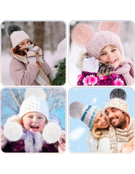 Pom Pom Grande SIQUK 12 Piezas Piel Sintética 15 cm Multicolor