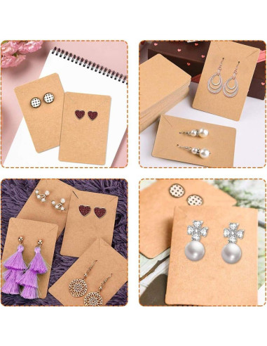 Tarjetas para Pendientes Anezus 100 Pcs Kraft 8.9x6.4 cm