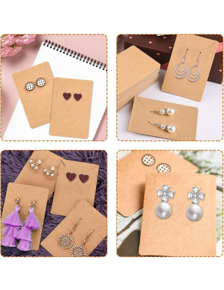 Tarjetas para Pendientes Anezus 100 Pcs Kraft 8.9x6.4 cm