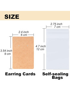 Set 120 Tarjetas y Empaques para Pendientes Hoewina 9x6 cm 2