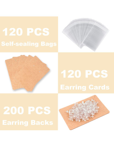 Set 120 Tarjetas y Empaques para Pendientes Hoewina 9x6 cm