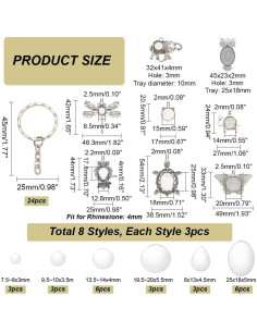 Kit de Llaveros PH PandaHall 24 Pcs Animales Aleación 2