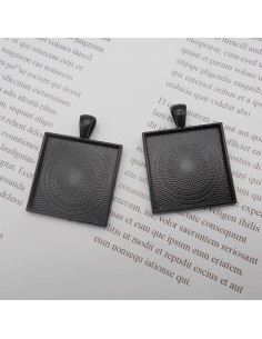 20 Piezas Bandejas Bezel Cuadradas WAY DENG 25mm Negro 2