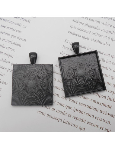 20 Piezas Bandejas Bezel Cuadradas WAY DENG 25mm Negro