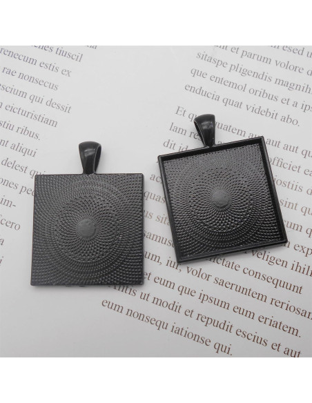 20 Piezas Bandejas Bezel Cuadradas WAY DENG 25mm Negro