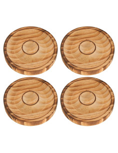 Bandeja de Exhibición de Pulseras de Madera Redonda 4 Piezas