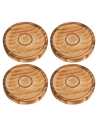 Bandeja de Exhibición de Pulseras de Madera Redonda 4 Piezas