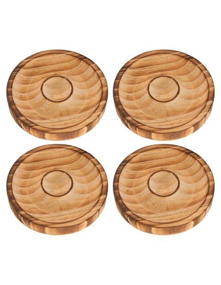 Bandeja de Exhibición de Pulseras de Madera Redonda 4 Piezas