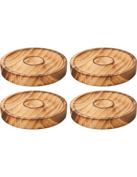 Bandeja de Exhibición de Pulseras de Madera Redonda 4 Piezas