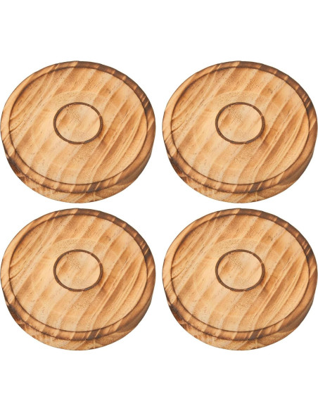 Bandeja de Exhibición de Pulseras de Madera Redonda 4 Piezas